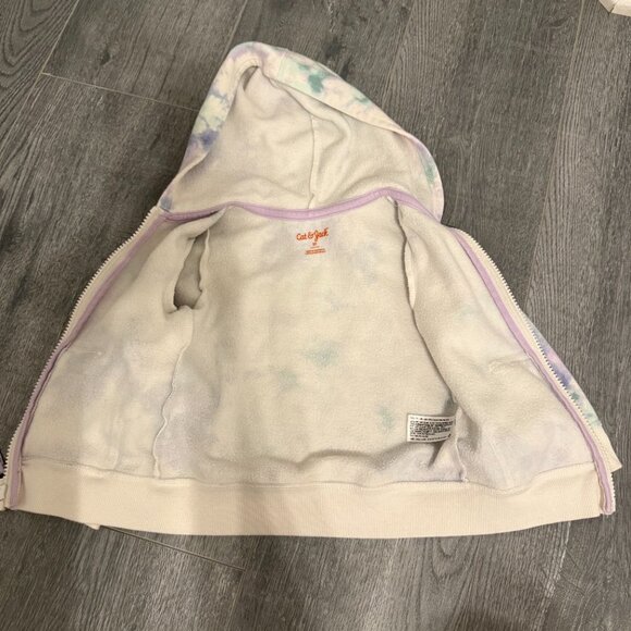 Jumping Beans Pink Yellow Purp Tie Dye Hooded Zip-Up Hoodie Size 2T - Picture 4 of 4